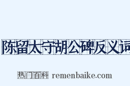 陈留太守胡公碑反义词是什么意思的图片